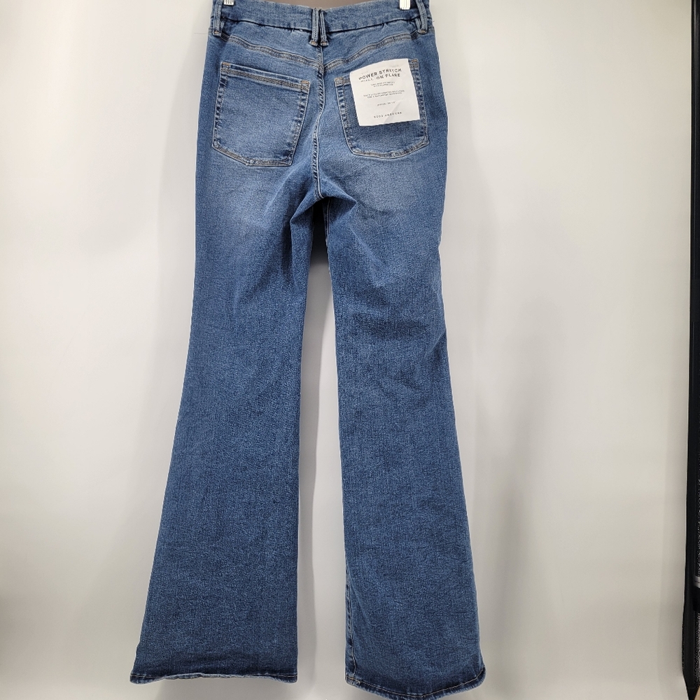 Good American Power Stretch Pull-on Flare Jeans Medium - Picture 6 of 9